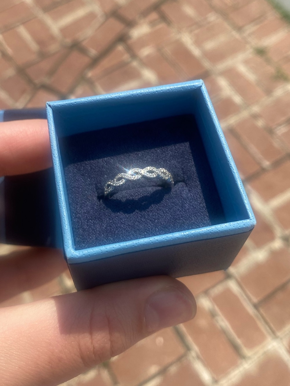 Infinity Knot Ring - 14k White gold